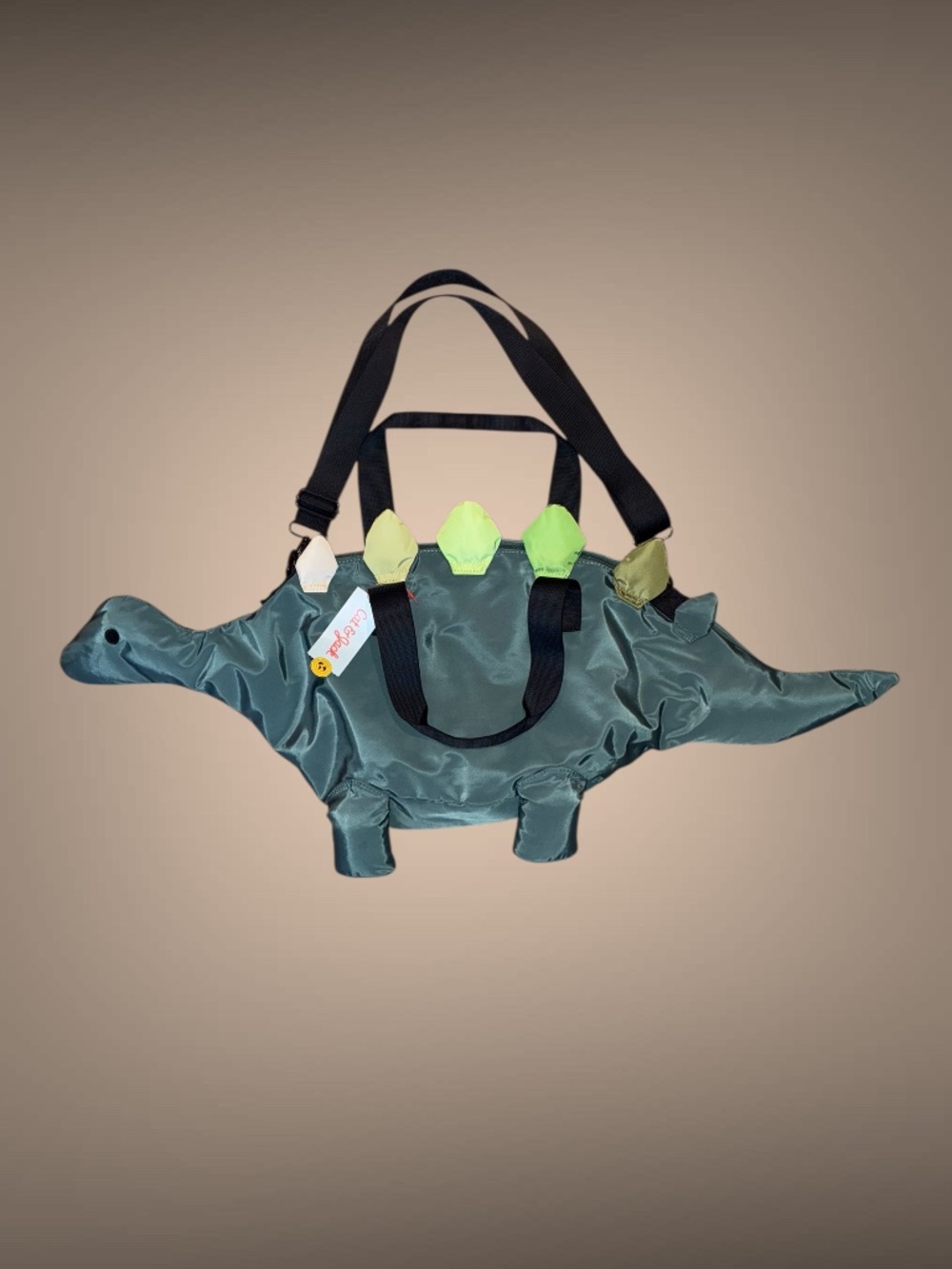 NWT Cat & Jack Boys' Dinosaur Duffel Bag in Green, Adjustable Straps